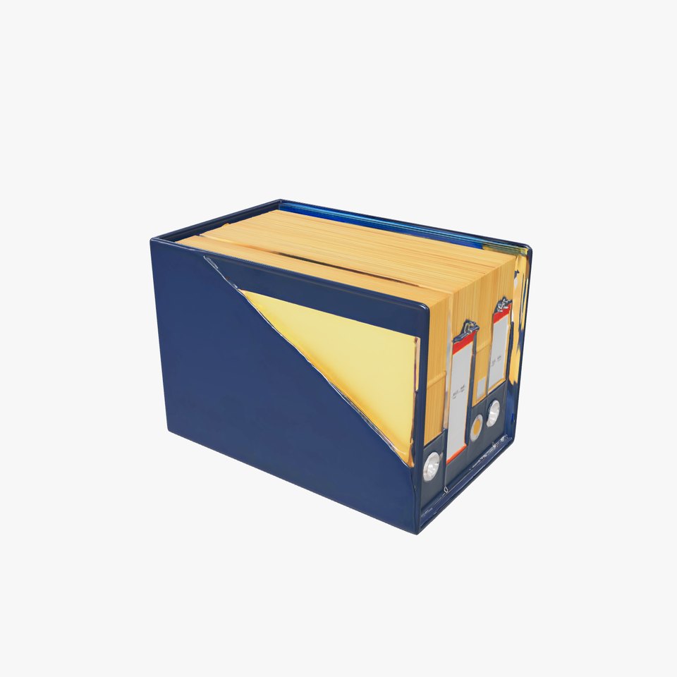 Versatile Navy Blue File Storage Box Model Pack